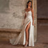 Simple Wedding Dresses Graceful Bridal Gowns Spaghetti Straps High Slit Glamorous Customized